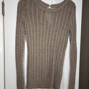 American Eagle Outfitters Brown Cable Knit Sweater